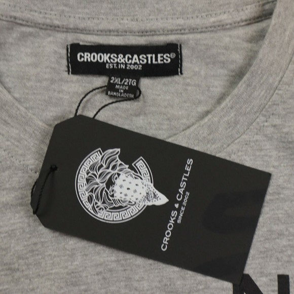 Crooks & Castles t-shirt XXL size / gray color / short sleeve with graphic tee - Picture 5 of 6